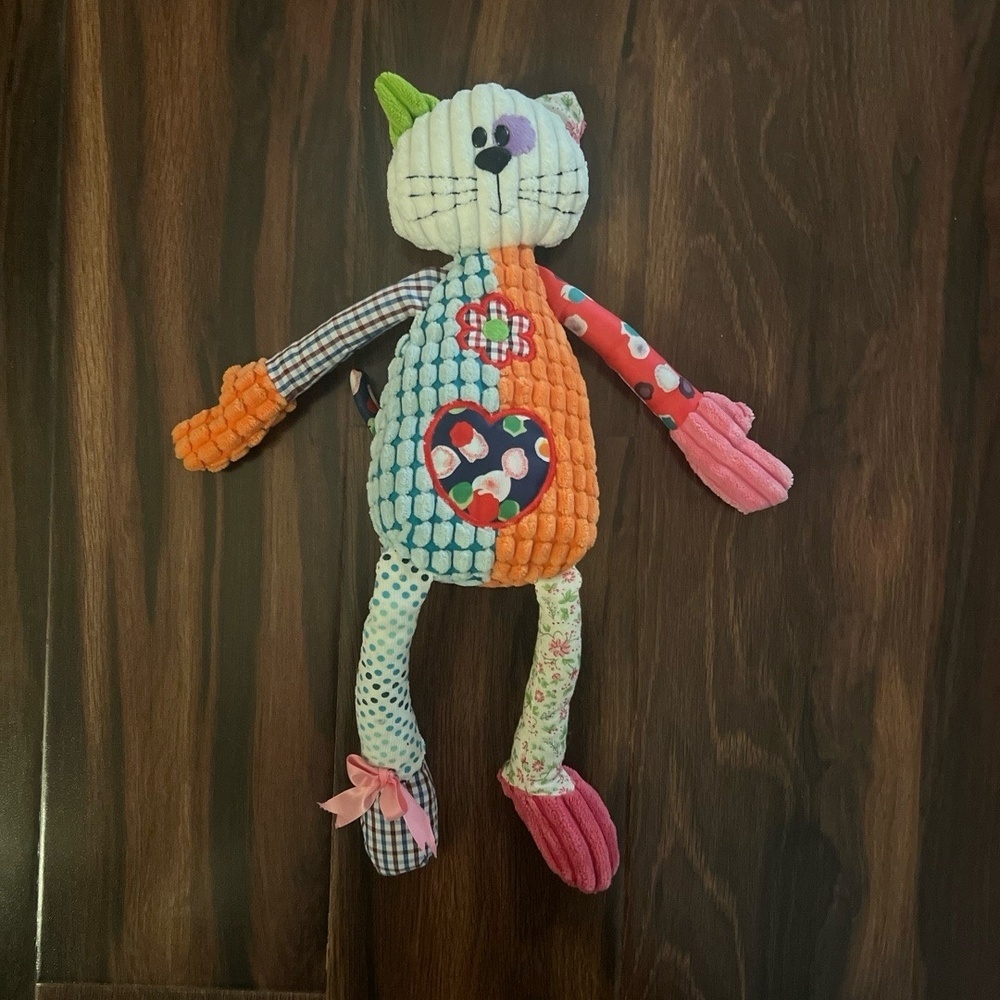 Gund Studio G Patchwork Cat 8 Plush Toy Multi-Color Bohemian Stuffed Animal 18” - Picture 4 of 8